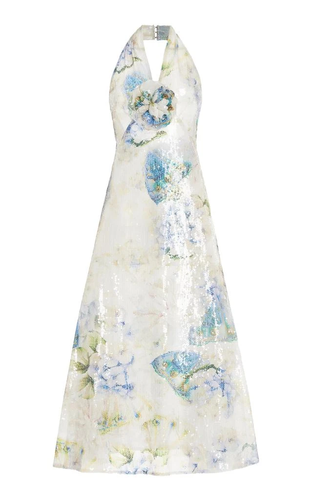 Rodarte Rodarte - Flower-Detailed Sequined Floral Halter Dress - Multi - US 0 - Moda Operandi 1