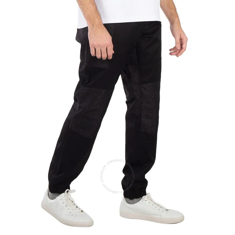 Burberry Men's Black Logo Print Cotton Jogger Pants 2