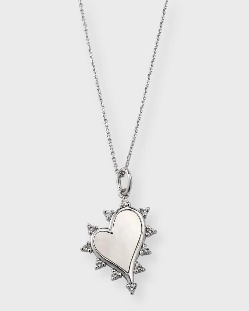 Monica Rich Kosann Sterling Silver Mother of Pearl Heart Necklace 1