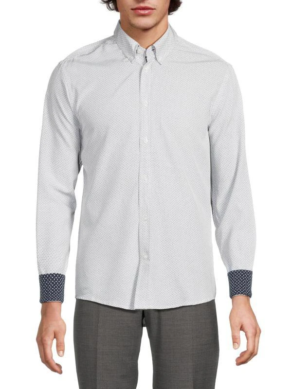 Report Geometric Print Button Down Shirt 1