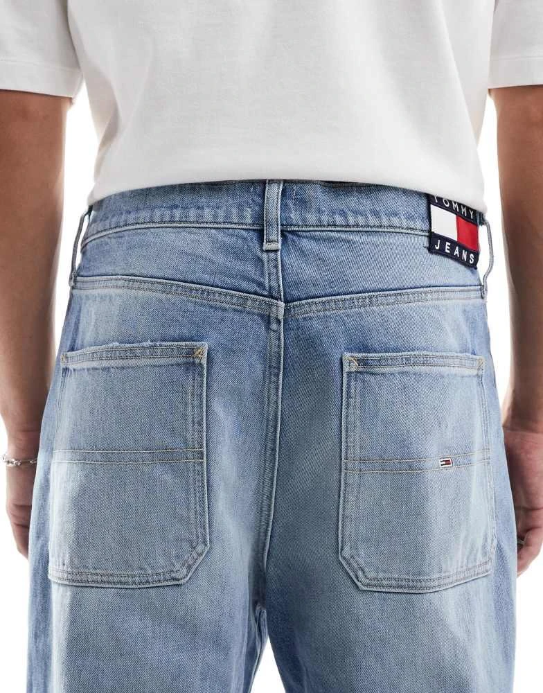 Tommy Jeans Tommy Jeans Skater ripped jeans in mid wash with flag details 4