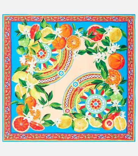 Printed silk twill scarf