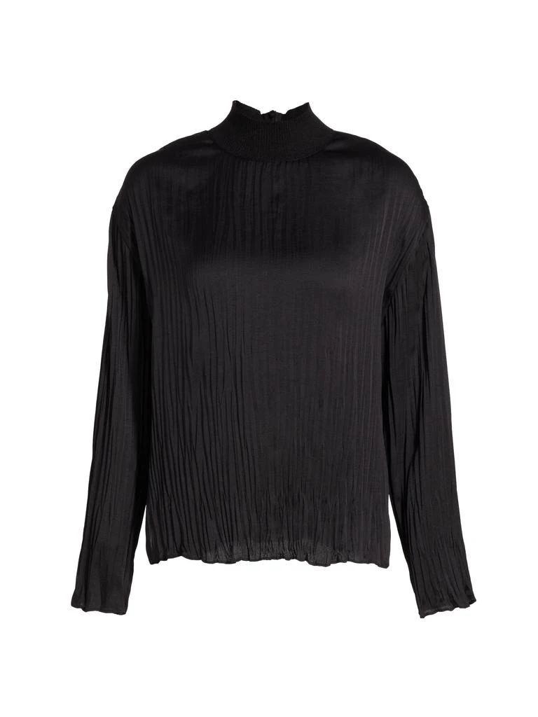 Vince Crushed Satin Mock turtleneck Top 5