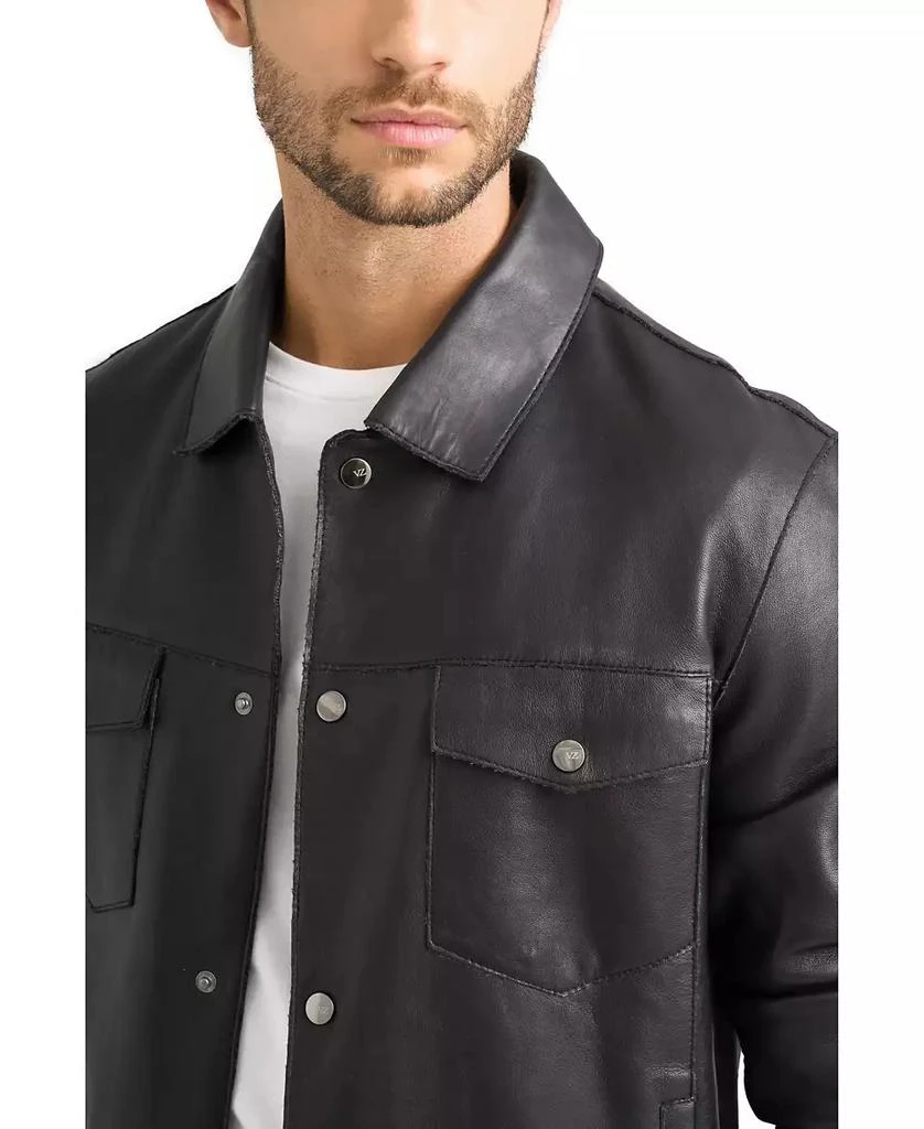 Velez Men
s Lucca leather jacket for men trucker silhouette 3