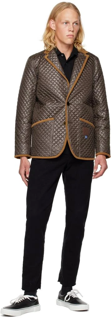 FUMITO GANRYU Brown Quilted Blazer 4