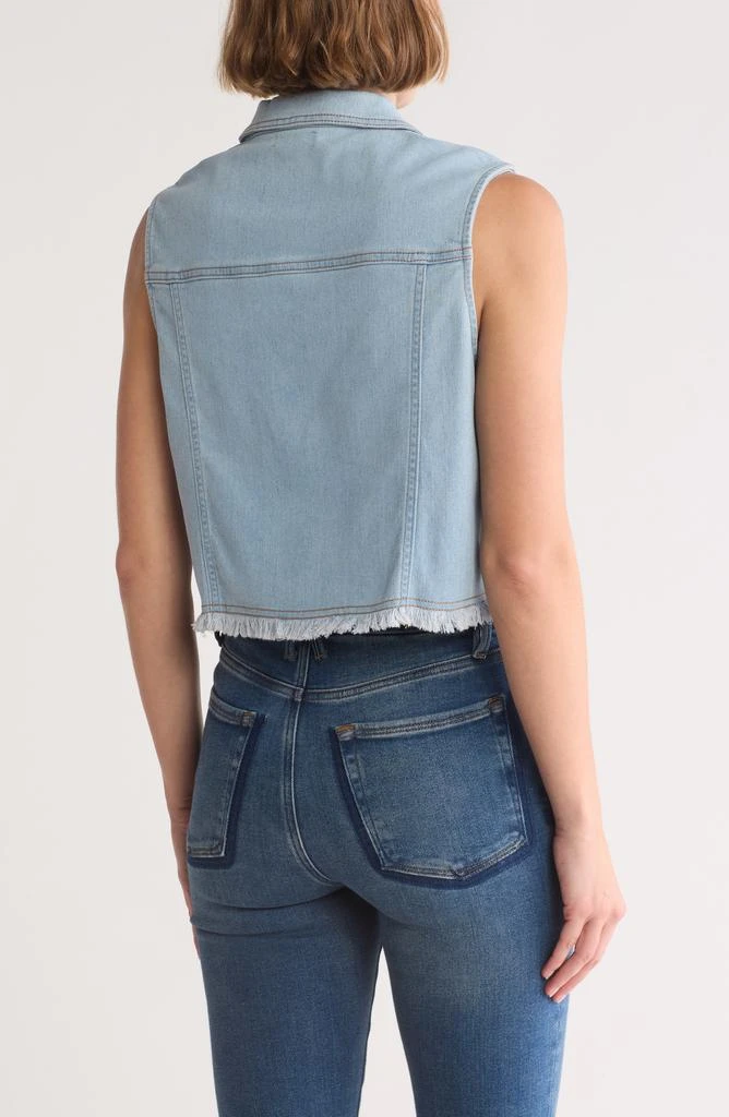BEBE DENIM Crystal Fringe Denim Vest 2