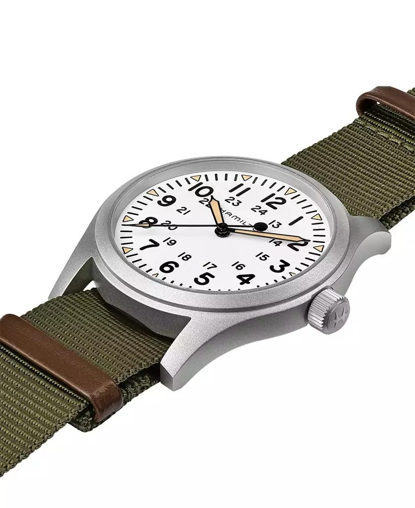 Hamilton Men's Swiss Khaki Field Green Textile Strap Watch 42mm 3
