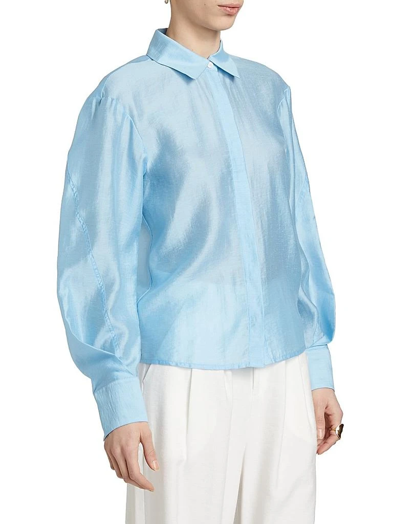 Derek Lam Juni Satin Balloon-Sleeve Blouse 4