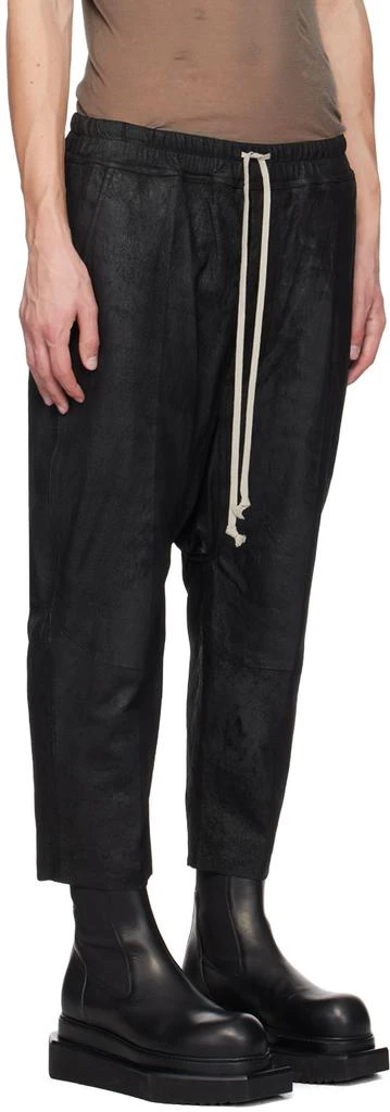 Rick Owens Black Drawstring Leather Pants 2