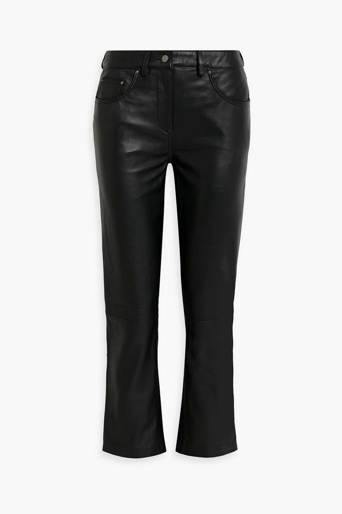 Muubaa Cropped leather straight-leg pants 1
