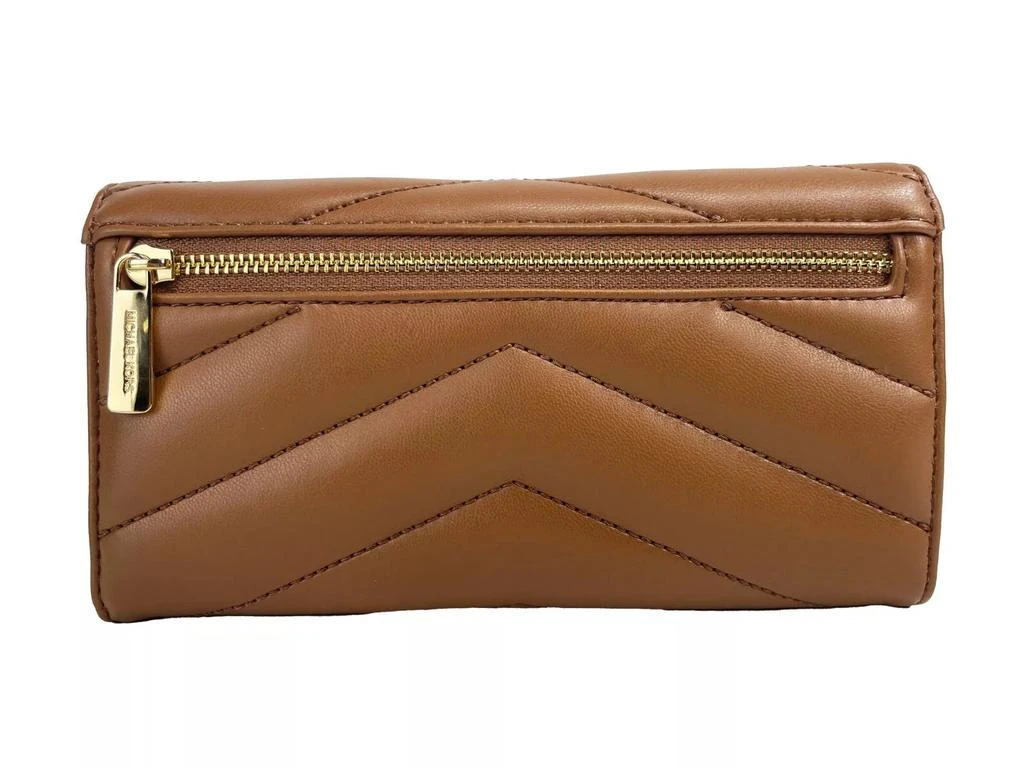 Michael Kors Jet Set Travel Large Quilted Leather Trifold Wallet Brown 3