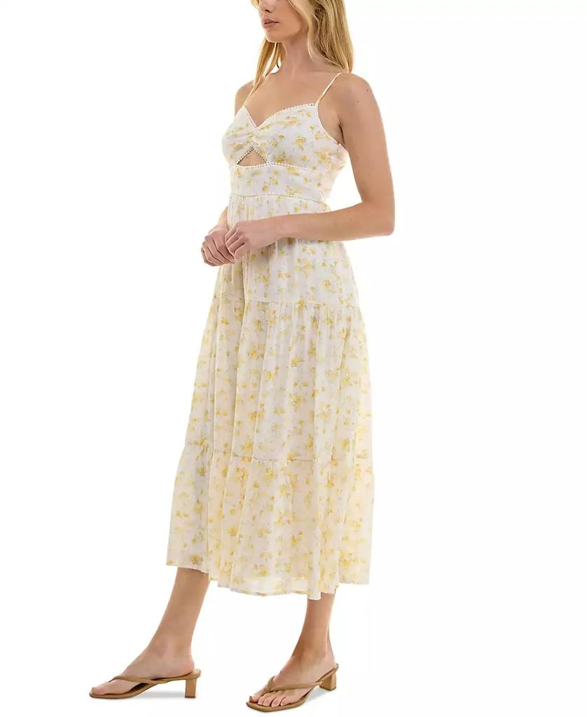 Trixxi Juniors' Floral-Print Keyhole Tiered Midi Dress 5