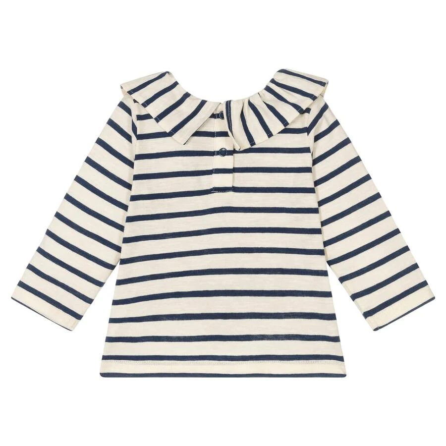 PETIT BATEAU Petit Bateau Girls Breton Stripe Jersey Long-Sleeve Blouse, Size 36M 2