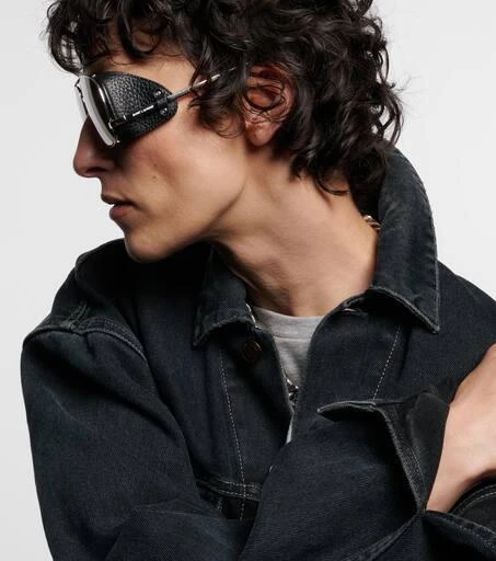 Saint Laurent SL 653 LEON LEATHER SPOILER 001 Aviator Sunglasses - Silver/Black Saint Laurent Leon Leather Spoiler SL 653 001 | Alensa main image 2