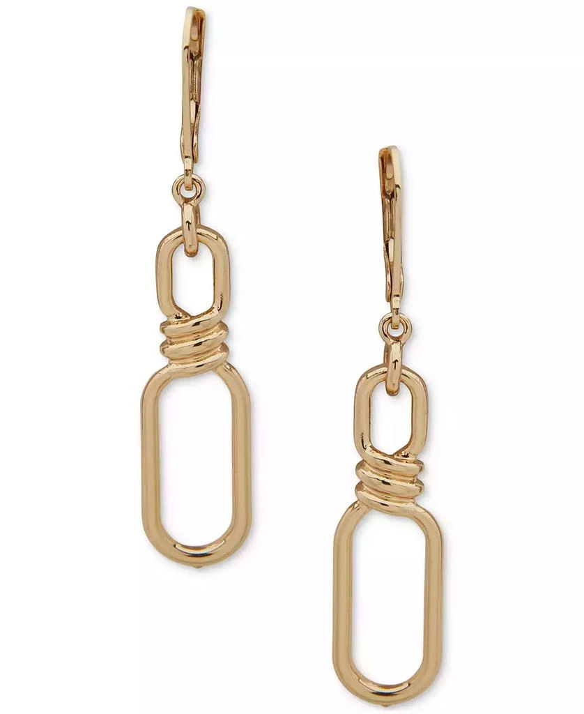 Anne Klein Gold-Tone Twisted Link Drop Earrings 1
