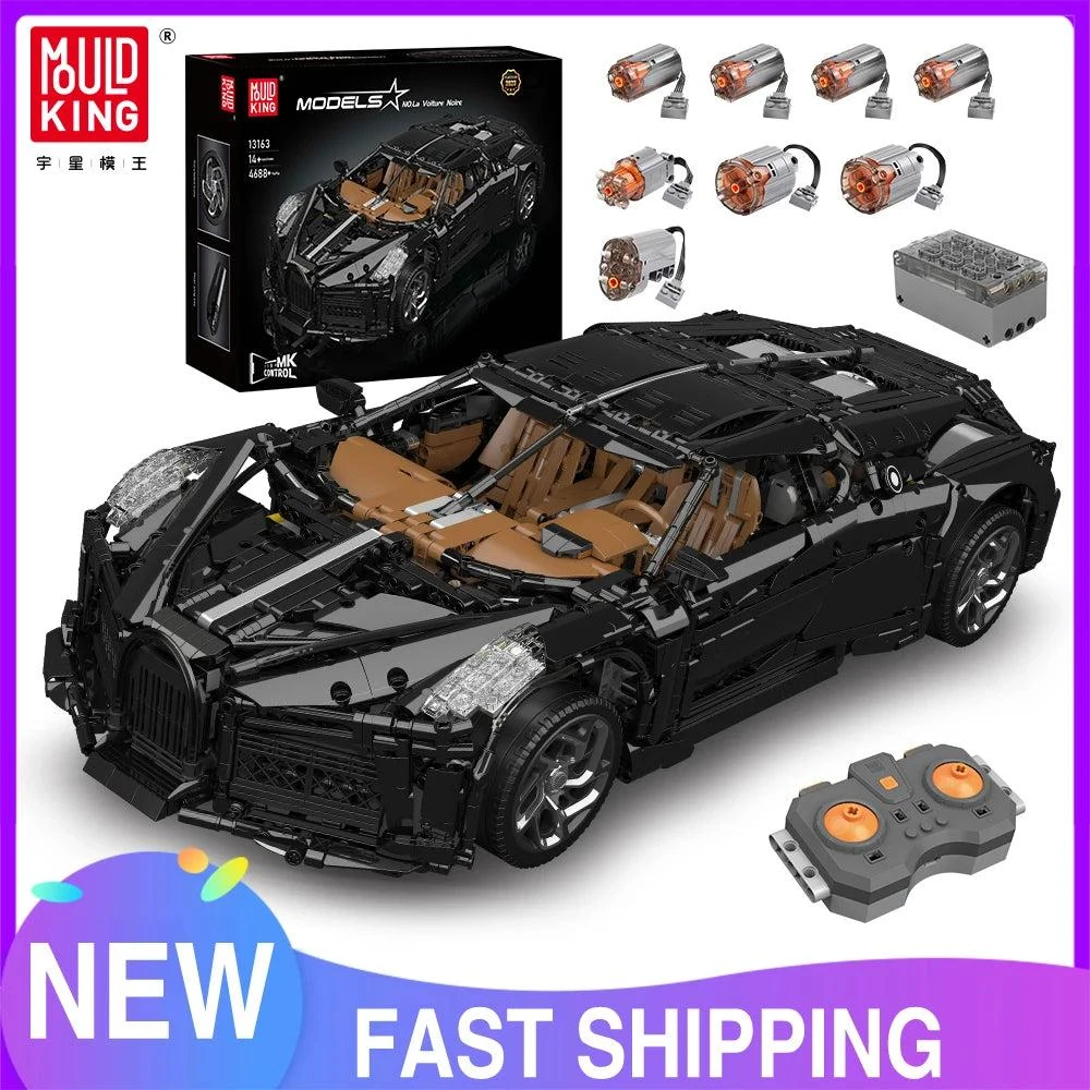 MOULD KING Mould King 13163 Technical Car Model: Black La Voiture Noire Building Block Assembly Sports Car - Ideal Christmas Gift for Kids 2
