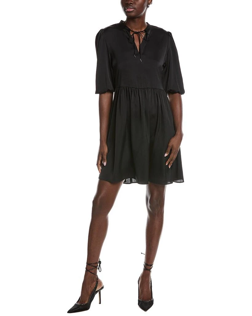 hugo boss mini dress BOSS Contrast-piping mini dress with Modern print, Women, Size: 8, patterned