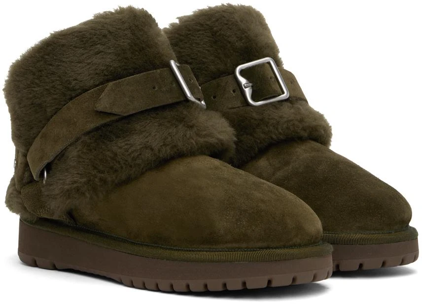 Burberry Green Suede & Shearling Chubby Boots 4