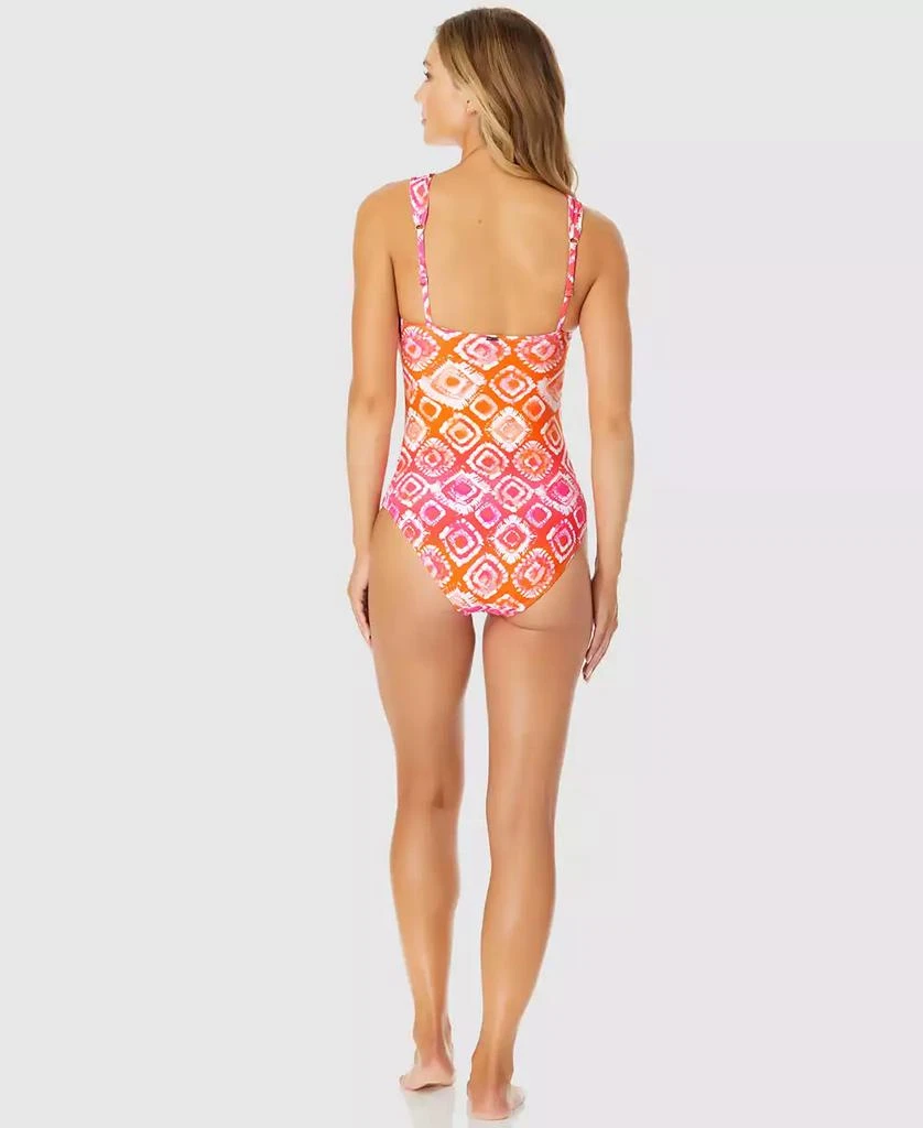 Anne Cole Women's Tie Dye Foulard Twist Bandeau One-Piece Swimsuit 4