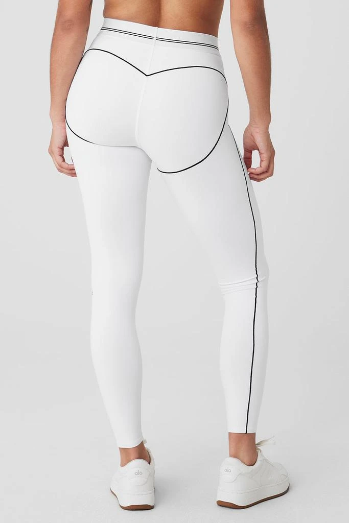 Alo Yoga Airbrush High-Waist Heart Throb Legging - White/Black 6