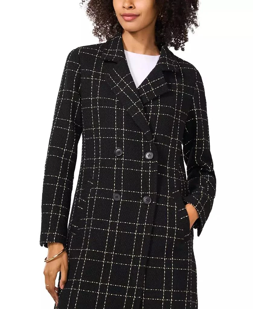 Vince Camuto Women's Windowpane-Plaid Long Jacket 5