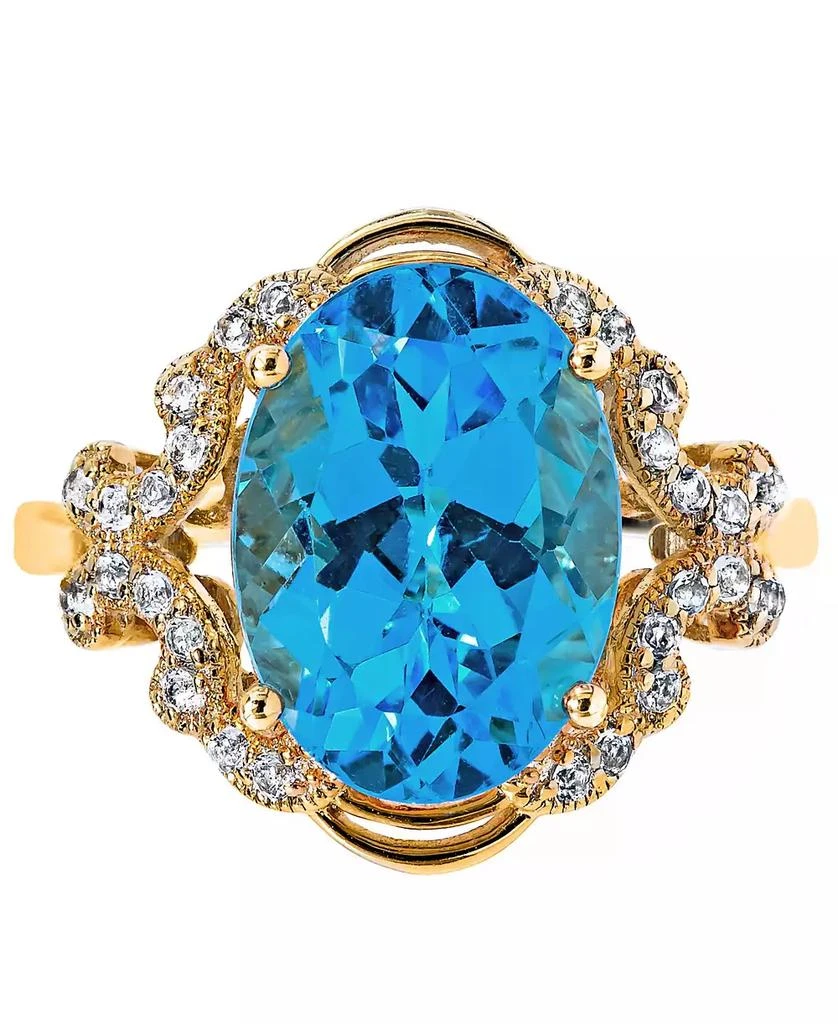 Macy
s Blue Topaz (7 ct. t.w) Oval Ring in 14K Gold Plated Sterling Silver 3