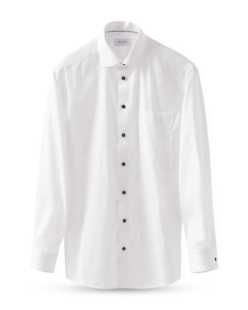 Eton Classic Fit Twill Shirt with Navy Details 3