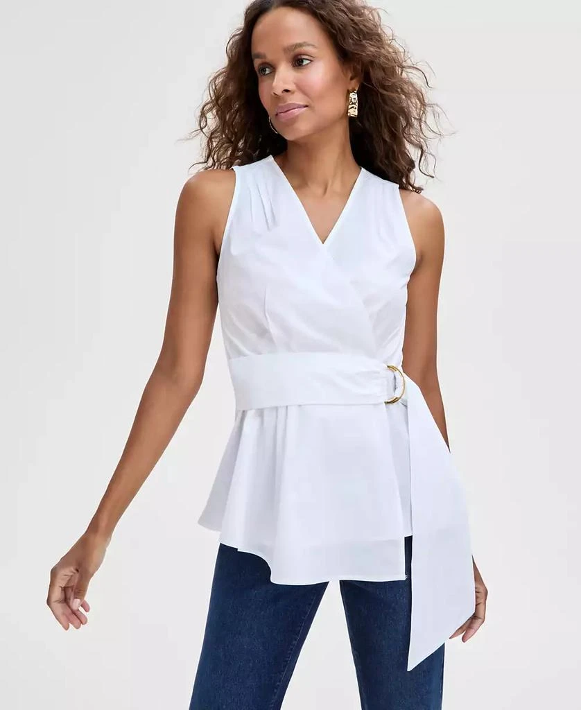 INC International Women's Cotton Belted Blouse, Exclusively at Macy's 1