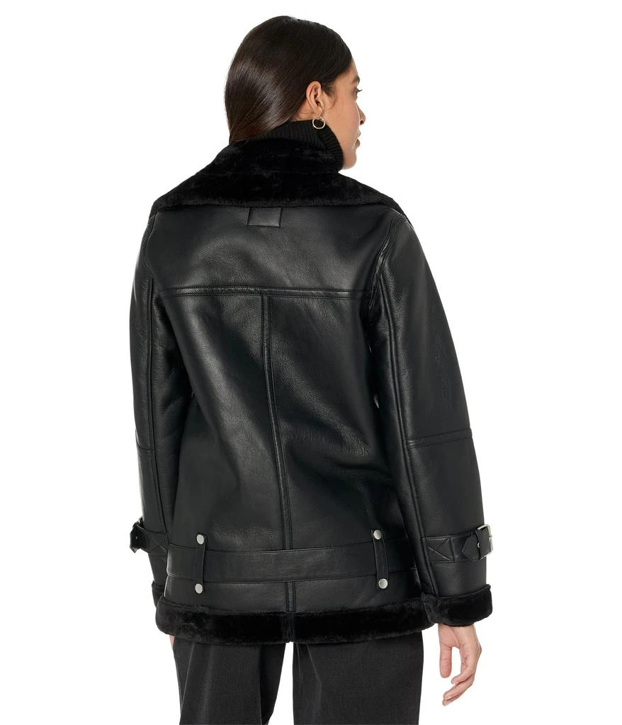 Avec Les Filles Oversized Faux Shearling Biker Jacket 2