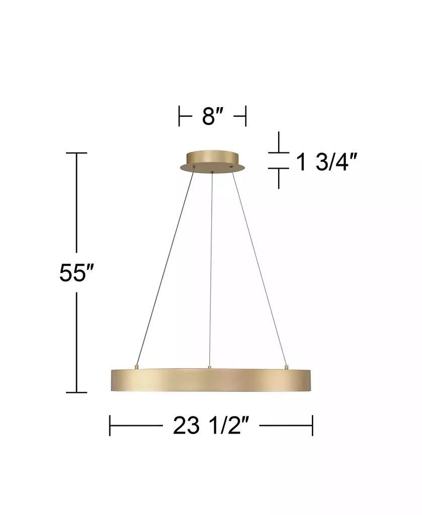 Possini Euro Design Cafferty Sanded Ring Pendant Modern Dimmable LED Fixture for Dining Room Kitchen Island 4