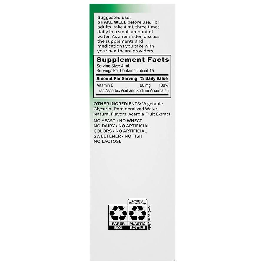 Walgreens Free & Pure Liquid Vitamin C Natural Orange 4