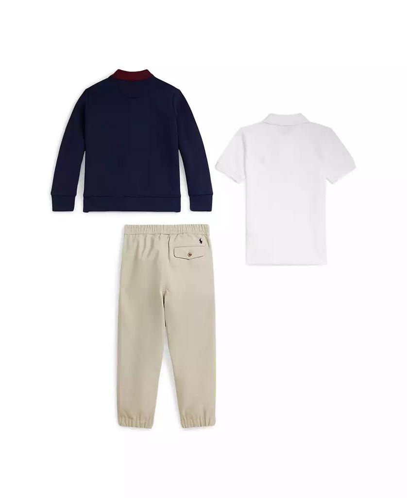 Ralph Lauren Toddler and Little Boys 3-Piece Polo Shirt, Cardigan and Chino Pants Set