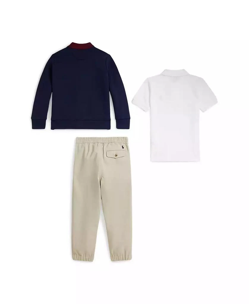 Ralph Lauren Toddler and Little Boys 3-Piece Polo Shirt, Cardigan and Chino Pants Set 2