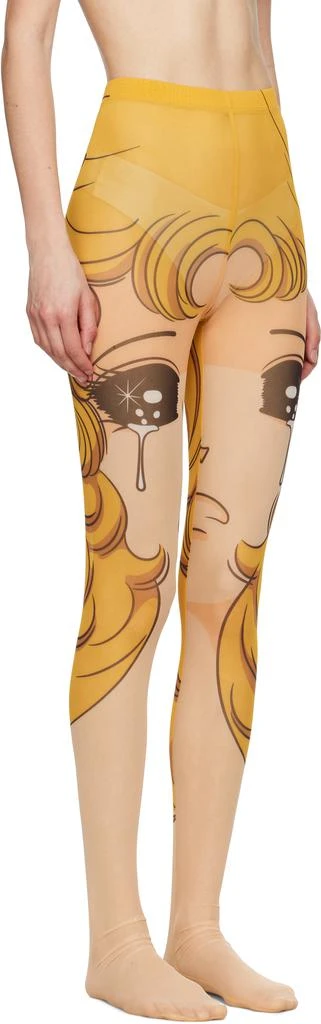 pushBUTTON Yellow Crying Girl Mesh Leggings 2