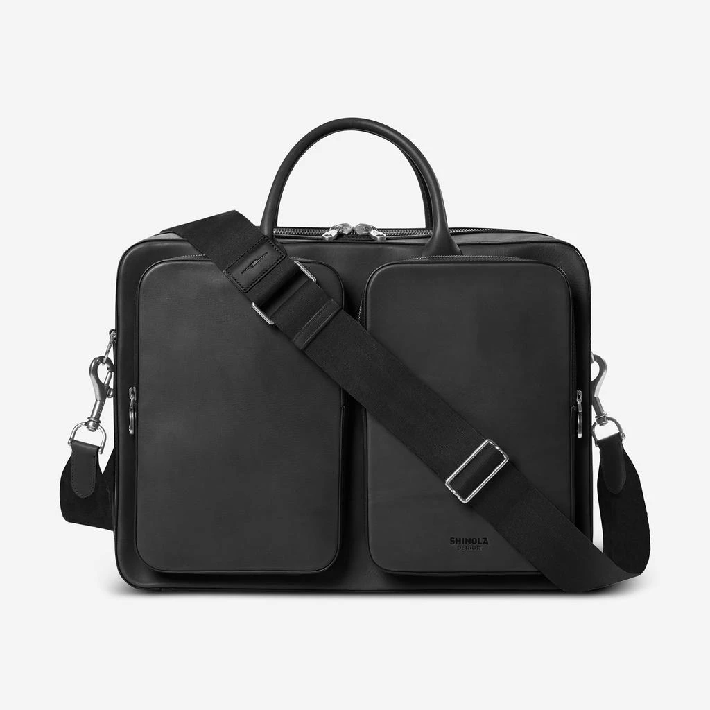 Shinola Shinola Canfield Black Vachetta Leather Traveler Brief 20227982 1