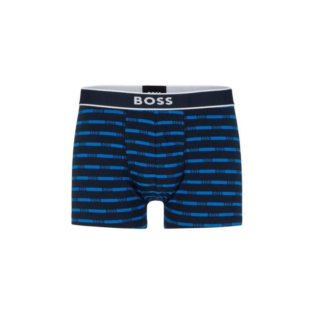Hugo Boss Stretch-cotton trunks with signature logo waistband 1