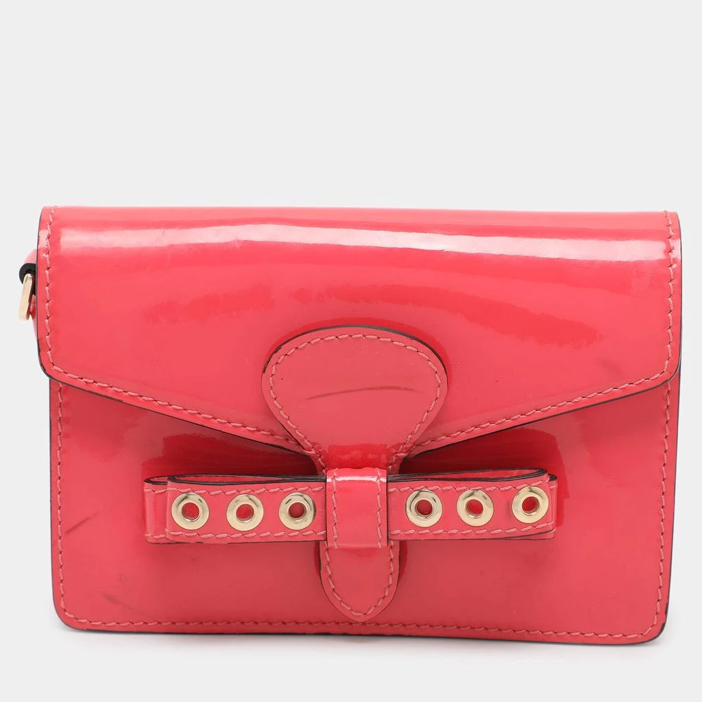RED Valentino RED Valentino Red Patent Leather Bow Clutch Bag 1