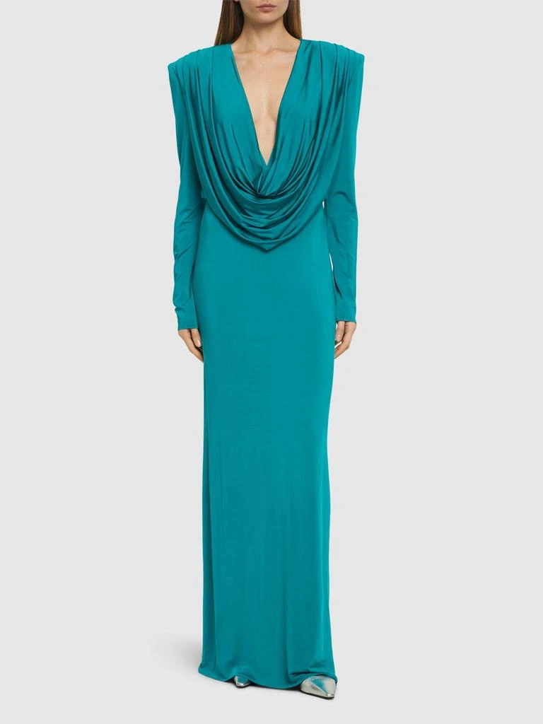 MAGDA BUTRYM Draped Viscose Jersey Long Dress 1