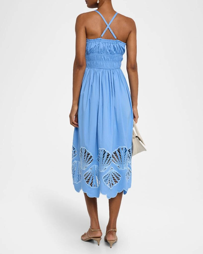 Mestiza New York Spritz Smocked Seashell Cutout Midi Dress 3