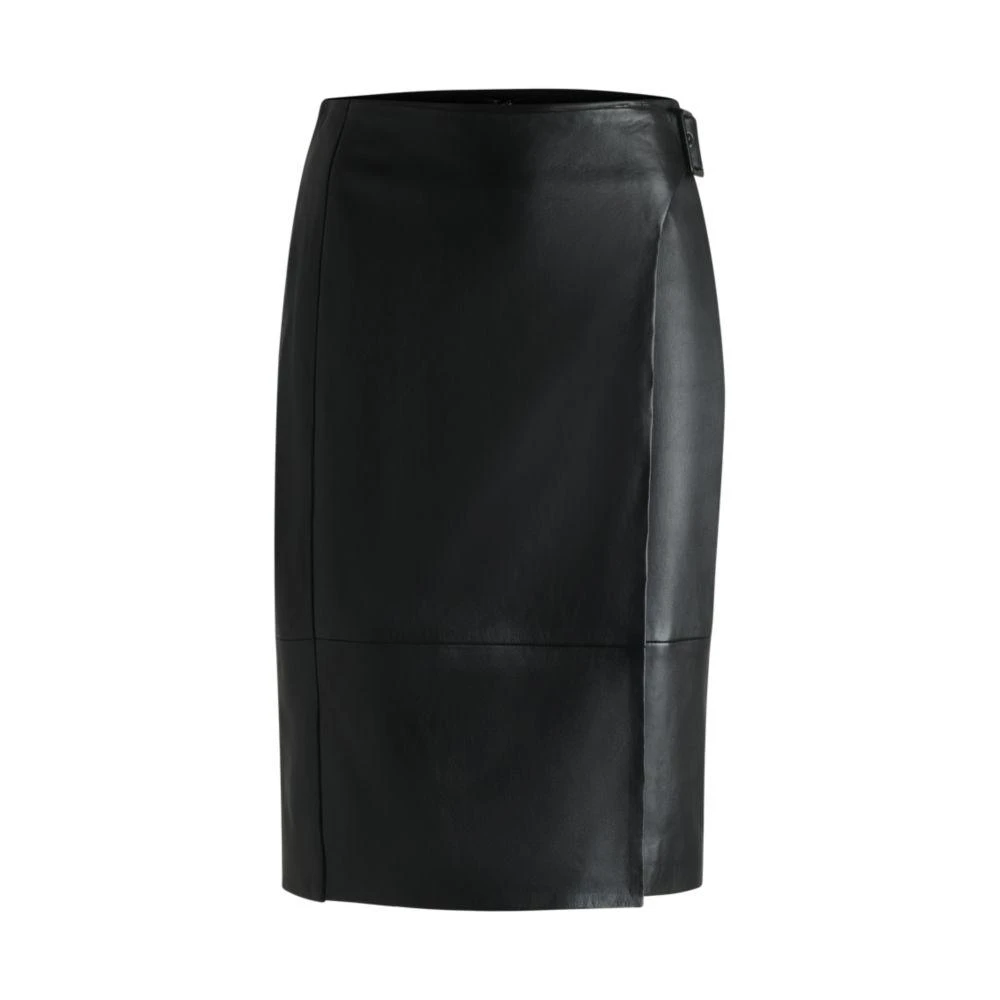 Hugo Boss Leather skirt with strap detail 1
