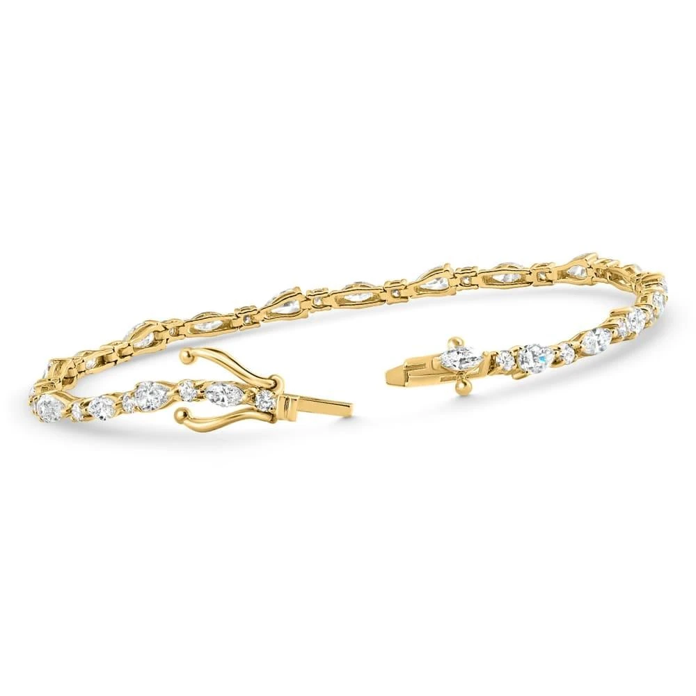 Pompeii3 4.10Ct Multi-Stone Diamond 7" Tennis Bracelet 14k Gold Lab Grown 2