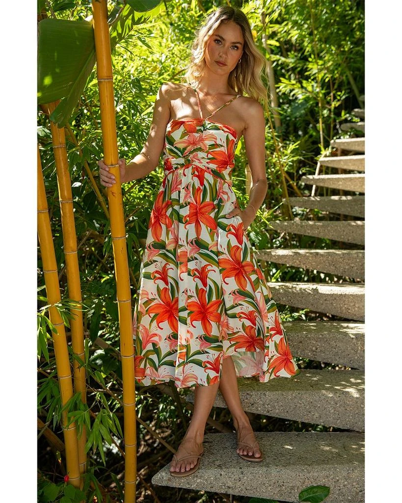 La Blanca Jungle Blossoms Lace Up Dress Swim Cover-Up 3