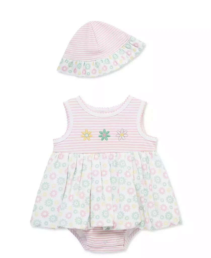 Little Me Baby Girls
 Daisy Fun Printed Popover and Hat, 2-Piece Set