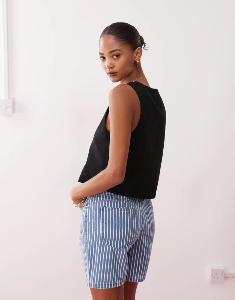 Monki Monki linen waistcoat in black exclusive to ASOS 4