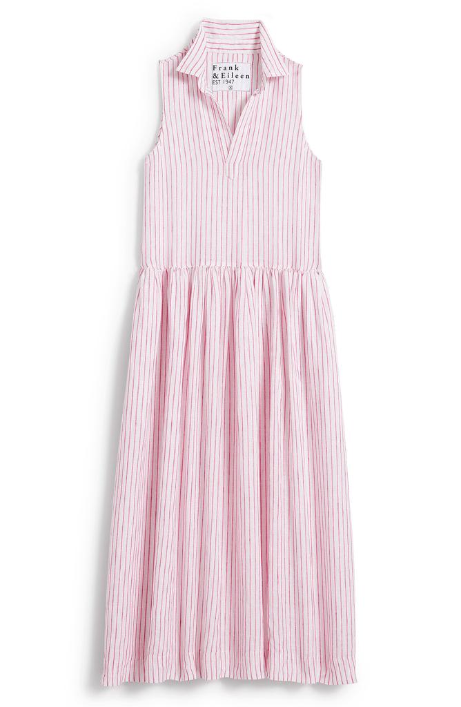 Frank & Eileen Stripe Linen Sleeveless Shirtdress