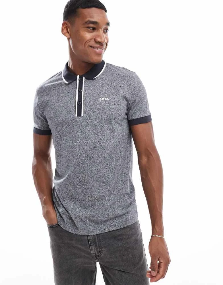 Hugo Boss BOSS Green paddy polo shirt in navy nep 1