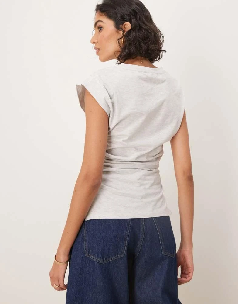 ASOS ASOS DESIGN corset waist sharp shoulder  tank top ice marl 4