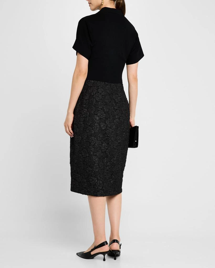 Derek Lam Antoinette Mixed-Media Midi Polo Dress 3