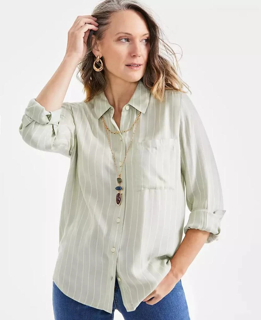 Style & Co Women's Printed Button-Front Perfect Shirt, Exclusively at Macy's 3