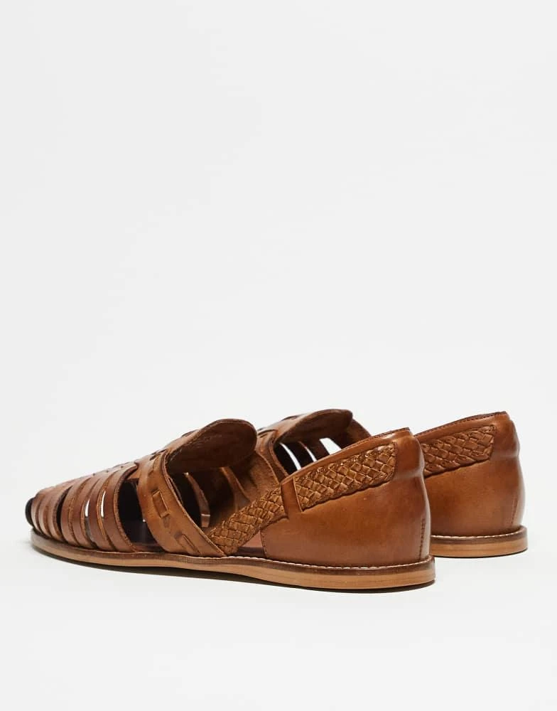 ASOS ASOS DESIGN fisherman sandals in tan leather 4